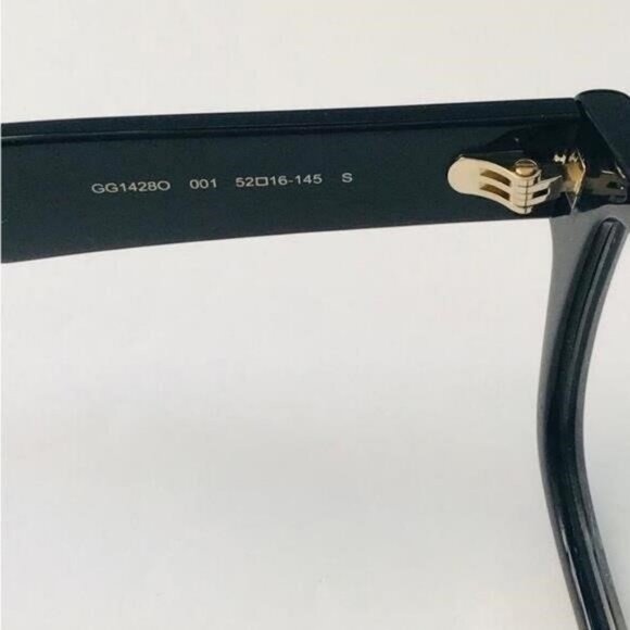 New - GUCCI GG1428O 001 square Gucci optical comes in a shiny black frame - Picture 9 of 13